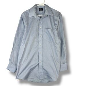 Eagle Shirt Makers Mens Long Sleeve Non-Iron Stretch Collar 15.5 32/33 Blue